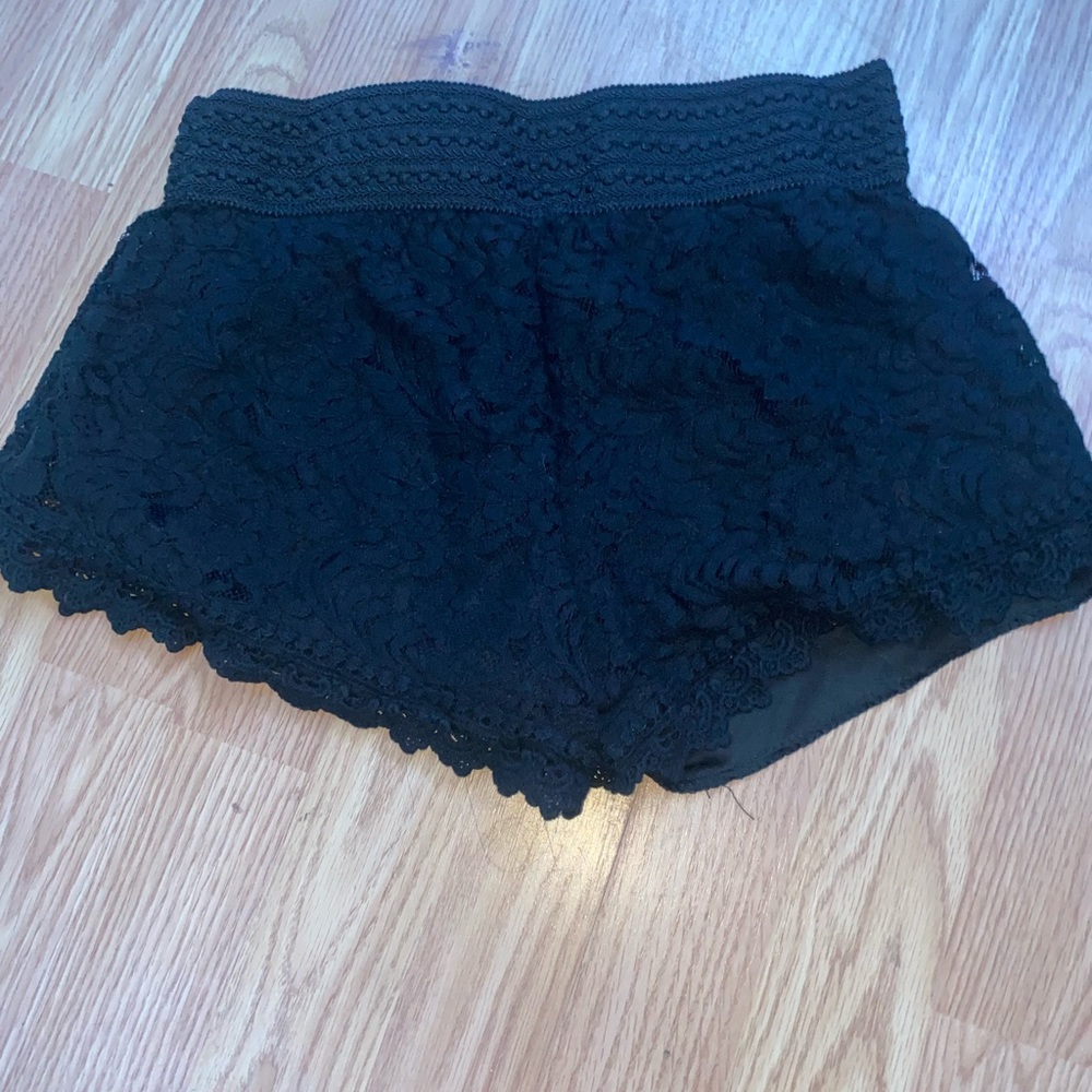 Black lace shorts